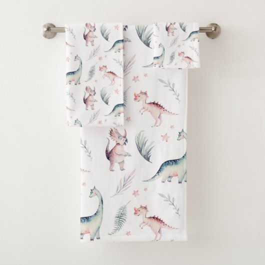 Moderne Kinder dinosauruspatroon Bad Handdoek (Insitu)