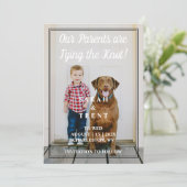 Moderne Kinder foto van onze ouders sparen de Datu Save The Date (Staand voorkant)