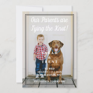 Moderne Kinder foto van onze ouders sparen de Datu Save The Date