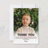 Moderne Kinder kerstfoto | bedankkaart (Voorkant)