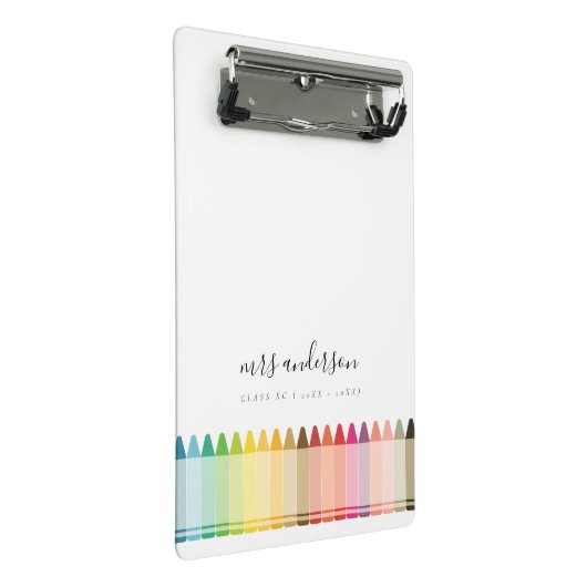 Moderne Kinder leraar kleurrijke regenboogkleuren Mini Klembord (Schuin)