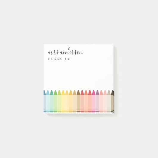 Moderne Kinder leraar kleurrijke regenboogkleuren Post-it® Notes (Voorkant)