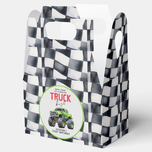 Moderne Kinder Monster Vrachtwagen Verjaardagsfees Bedankdoosjes (Geopend)