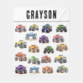 Moderne Kinder monstertrucks Fleece Deken (Voorkant)