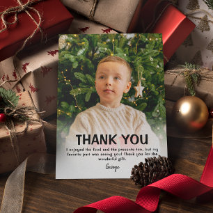 Moderne kinderfoto kerst Dankkaart Bedankkaart