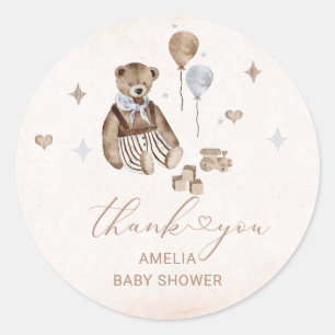 Moderne kinderkamer Teddy Bear Waterverf Baby Ronde Sticker