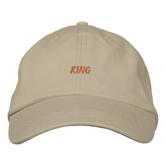 Moderne "KING" Geborduurde Khaki Pet (Voorkant)