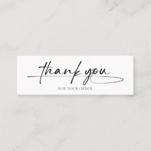 Moderne klant bedankt handgeschreven script Logo Mini Visitekaartje