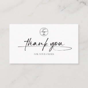 Moderne klant bedankt handgeschreven script Logo Visitekaartje