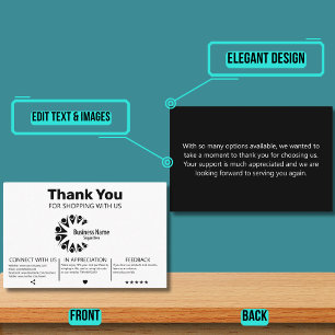 Moderne klant bedankt visitekaartje