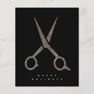 moderne KLANT-glitterschaar Hairdresser-kaart