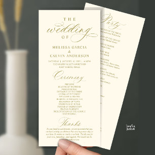 Moderne Klasse Elegante Trouwceremonie Programma