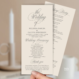 Moderne Klasse Elegante Trouwceremonie Programma