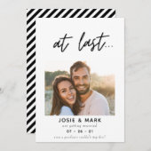 moderne klasse script eindelijk foto save the date (Voorkant / Achterkant)