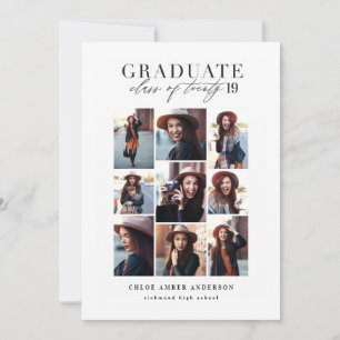 Moderne klasse van 2019 foto-afstuderen aankondigi feestdagenkaart
