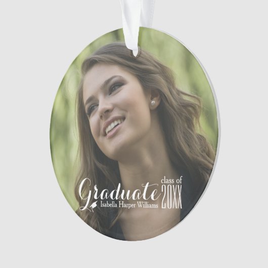 Moderne klasse van 2021 Graduation Cap Custom Ornament (voorkant)