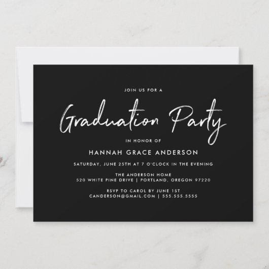 Moderne klasse van 2023 Black Script Graduation Pa Kaart (Achterkant)