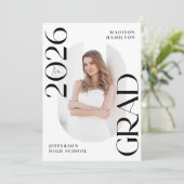 Moderne Klasse van 2025 Afstudeerder 2 Foto Afstud Aankondiging (Staand voorkant)