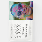 Moderne Klasse van 2025 Foto Graduation Party Spandoek (Verticaal)