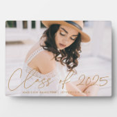 Moderne Klasse van 2025 Gold Script Afstuderen Fot Fotoplaat (voorkant)