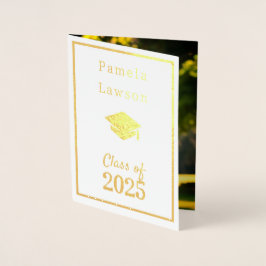 Moderne klasse van 2025 - goud folie kaarten