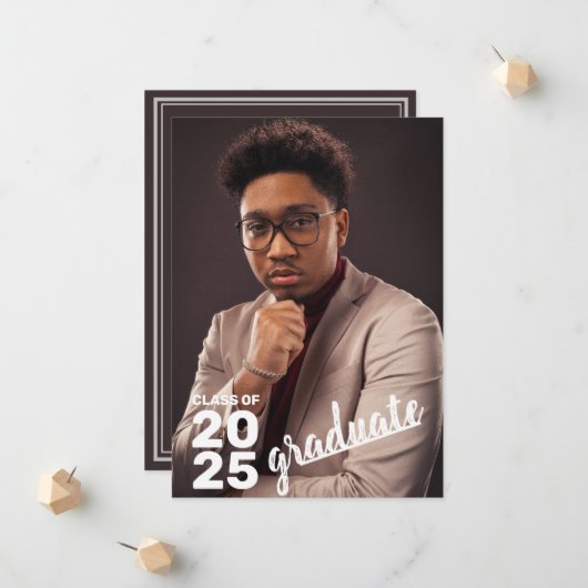 Moderne Klasse van 2025 High School Afstuderen Fot Aankondiging (Voorkant / Achterkant in situ)