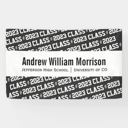 Moderne klasse van 20XX Afstuderen Aangepaste kleu Spandoek (Horizontaal)