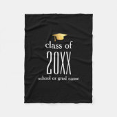 Moderne klasse van 20XX Graduation Cap Custom Colo Fleece Deken (Voorkant)