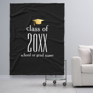Moderne klasse van 20XX Graduation Cap Custom Colo Fleece Deken
