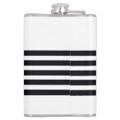 Moderne Klassieke Aangepaste Script Witte & Zwarte Heupfles (Achterkant)