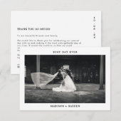 Moderne klassieke beste dag ooit foto bruiloft bedankkaart (Voorkant / Achterkant)