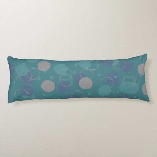 Moderne klassieke blauwe cirkels, voornaam lichaamskussen (Achterkant)