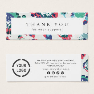 Moderne, klassieke "blue abstract floral business" mini visitekaartjes