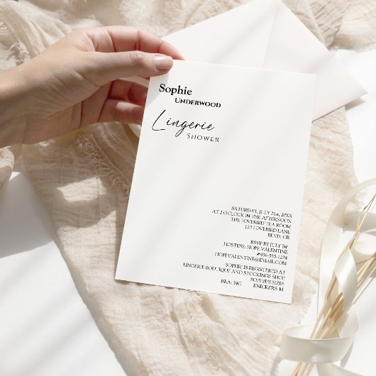 Moderne Klassieke bridal Lingerie Shower Kaart