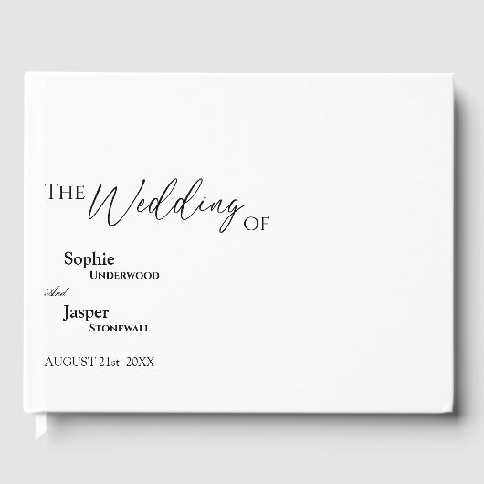 Moderne klassieke bruiloft gastenboek (Voorkant)