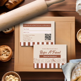 Moderne Klassieke Bruin Beige Bakkerij Shop Aanbevelingskaartje