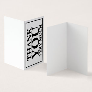 Moderne klassieke elegant zwart bedrukt Dank u Kaart