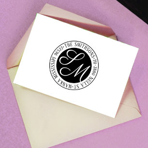 Moderne klassieke familienaam retour adres circula  zelfinktende stempel