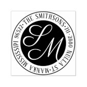 Moderne Klassieke Familienaam Retouradres Cirkelvo Zelfinktende Stempel (Design)