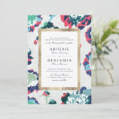 Moderne, klassieke groene abstracte bruinktbruilof kaart (Staand voorkant)