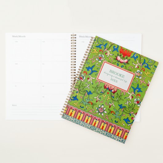 Moderne klassieke groene Chinoiserie Planner (Display)