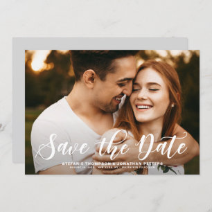 Moderne klassieke kalligrafie overlay foto save the date