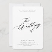 Moderne klassieke kalligrafie wit De bruiloft van Kaart (Voorkant)