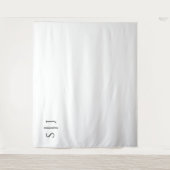 Moderne klassieke monogram bruiloft foto achtergro wandkleed (Voorkant)