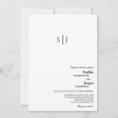 Moderne klassieke monogram bruiloft kaart (Voorkant)