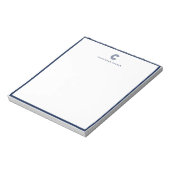 Moderne Klassieke Navy Blauwe Rand Aangepaste Brie Notitieblok (Gedraaid)