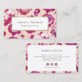 Moderne, klassieke rode abstracte bloemkool visitekaartje (Voorkant / Achterkant)