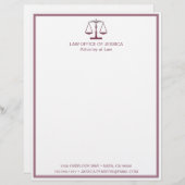 Moderne klassieke schalen van de rechtspraak Lette Briefhoofd (Voorkant / Achterkant)