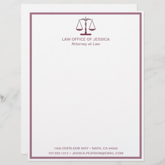 Moderne klassieke schalen van de rechtspraak Lette Briefhoofd (Voorkant / Achterkant)