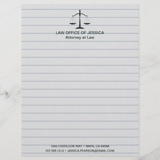 Moderne klassieke schalen van de rechtspraak Lette Briefhoofd (Voorkant)